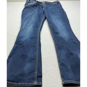 Rock & Roll Denim Bootcut Jeans Dark Wash Stretch Size 36x32 Western Casual